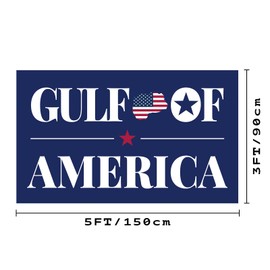 Gulf of America Flag Blue Funny Banner 3X5 FT Indoor Walls, Outdoor Gardens, Decks, Car, Flags Decorations (blue)