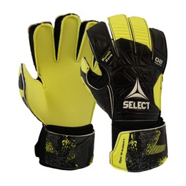 SELECT 02 Youth Allround V20 Soccer Goalkeeper Glove, Black/Yellow, Size 8
