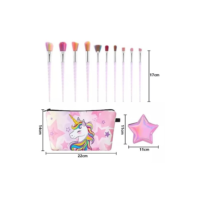 WERNNSAI Juego De Brochas De Maquillaje De Unicornio, 12 Brochas