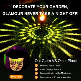 GPRDBTN Solar Outdoor Lights, 2 Pack Garden Solar Lights Waterproof,Warm White & Auto RGB Color Changing Glass LED Solar Lights for Walkway Yard Back Lawn Driveway Landscape Decoration