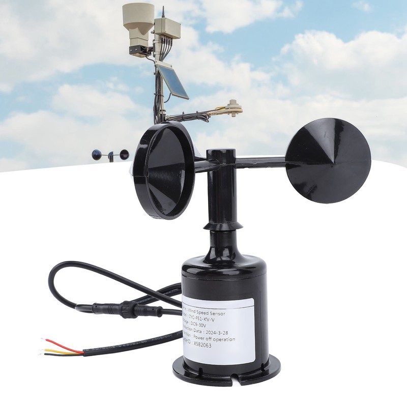3 Cups Wind Speed Sensor Ultrasonic Sensor Weather Resistant High