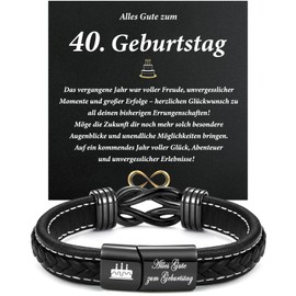 PDTU 30-70 Birthday Gift for Men, Leather Bracelet with Engraving - Happy Birthday, Birthday Gift for Men and Men, Leather, No gemstone