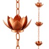 OAK LEAF Rain Chain Set, 8.5ft Copper Plated Rain Chain