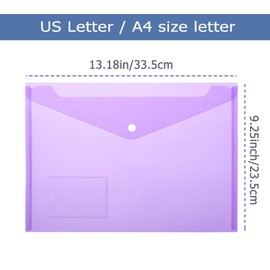 Plastic Envelopes Wallets, MerryNine 30 Pack A4 Clear Document Folder, for School Home Work Office Organization