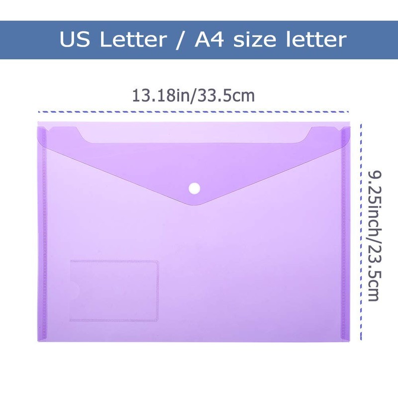 Plastic Envelopes Wallets, MerryNine 30 Pack A4 Clear Document Folder,