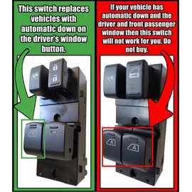 SWITCHDOCTOR Window Master Switch, Bezel, & Mirror Set for 2008, 2009, 2010, 2011, 2012, 2013 Nissan Altima Coupe S (Full Assembly)