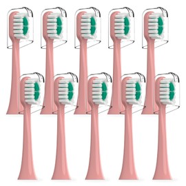 Replacement Brush Heads Compatible with AquaSonic icon Electric Toothbrush, 10 Pack, Blush