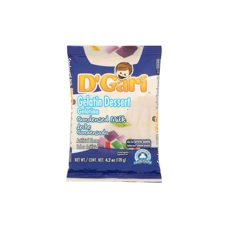 D'Gari Gelatin, Pack of 5 Assorted Flavors, 4.2oz each: 1-Condensed
