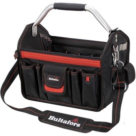 Hultafors Work Gear HT5587 Open-Top Tool Carrier, 32 Pockets, Heavy Duty Ballistic Polyester Tool Bag, Durable Base Pad Feet, Injected Molded Handle, Electrical Tape Strap, Measuring Tape Clip