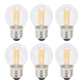 6Pcs Dimmable LED Lamp Bulbs G45 E27 4W Transparent Filament Bulbs for Home Lighting Warm Light