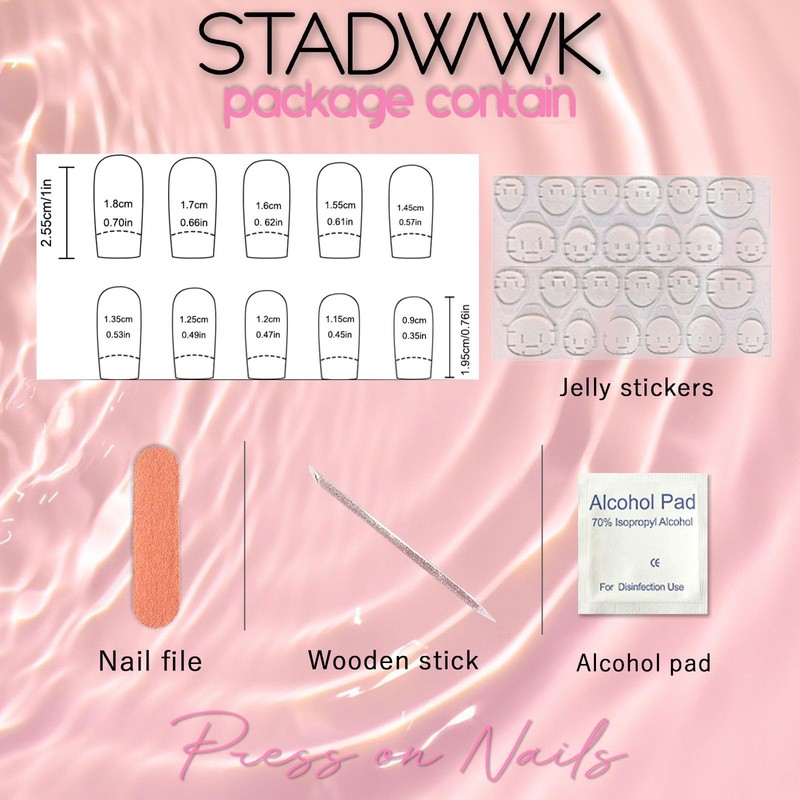 Independence Day Press on Nails Long Square Fake Nails with