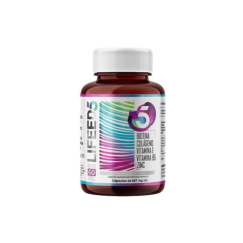 Lifeed Biotina Colágeno Hidrolizado Zinc Vitaminas Multivitamínico Gluten Cuidado Cabello