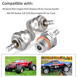 Shaluoman N4 Hot Glow Plug Spark Plugs for Traxas T-maxx Kyosho HSP1 HPI Redcat 1/8 1/10 RC Car Truck Buggy Accessories, 5 Pack Powerful 70117 Nitro Engine Parts Replace OS 8