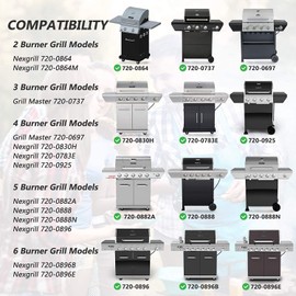 Set of 3 BBQ Heat Plates Heat Shields for Grillmaster 720-0737, Nexgrill 720-0896C 720-0896CA 720-0896B 720-0898 720-0864 720-0864R 720-0925S Replacement Parts, Stainless Steel Flame Tamers