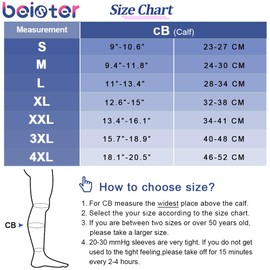 beister Calf Medical Compression Stockings for Men and Women Varicose Veins Medical Thrombosis Stockings Protection with 20-30 mmHg Class 2 Gradient Compression