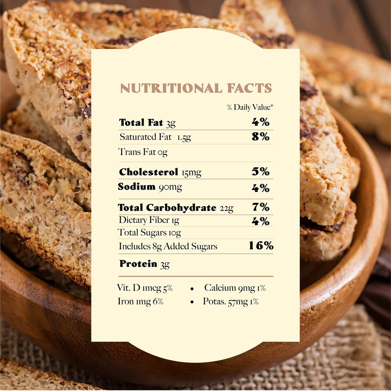 L'Oro Del Sud Chocolate Biscotti, Cantuccini d'Abruzzo, Italian Cookies Madewith