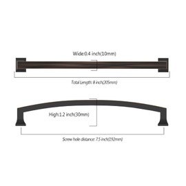 Asidrama 10 Pack 7.5 Inch(192mm) Hole Centers Kitchen Cabinet Handles, Oil Rubbed Bronze Cabinet Pulls Kitchen Cabinet Hardware for Cupboard Drawer Pulls