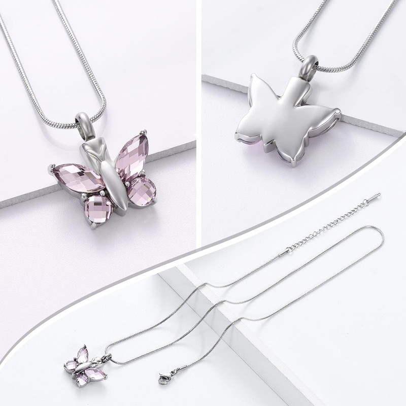 Butterfly Cremation Jewelry for Ashes Pendant - Butterfly Urn Necklace