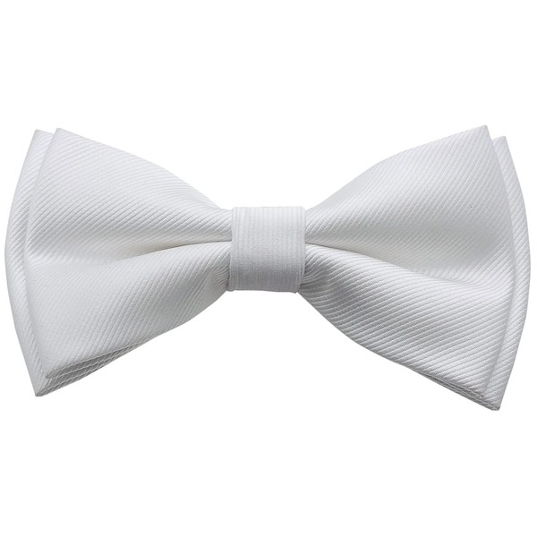 Bowties.jp bd549 White Layered Bowtie, Bowtie, Easy to Wear, white