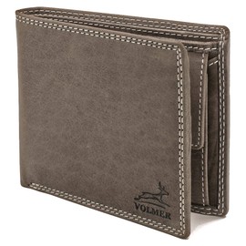 Slim genuine leather wallet especially comfortable simple and extra sturdy #Easycomfort, grey