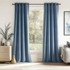 Topfinel Slate Blue 96 Inches Long Velvet Room Darkening Curtains,Dusty