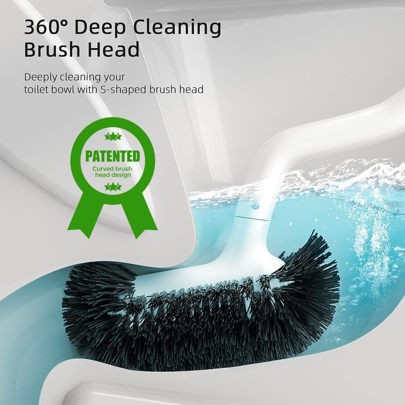 HAMITOR Toilet Bowl Brush Holder Set: 2 Pack Bathroom Deep