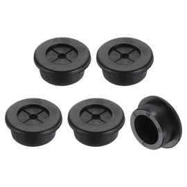 sourcing map 5 Pcs Cable Cord Grommet, 1" Inch (25mm) Desk Grommet Flexible Rubber Grommets Wire Hole Cover Pass Through for Office Computer Desk Wire Organizer, Black