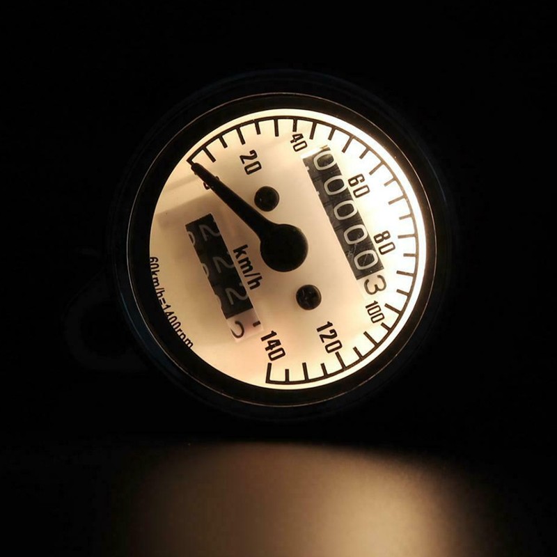 Universal Motorcycle Speedometer Odometer 12V Night Viewing Meter Kilometer Table
