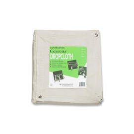 CCS CHICAGO CANVAS & SUPPLY 10 oz Canvas Cotton Drop Cloth (20 by 20 feet, Natural with Grommets)