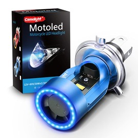 Camelight CCFL Motorcycle LED Headlight with Blue Light H4 / HS1 Hi/Lo DC 12V / 24V Universal White Light 6000K (Blue)
