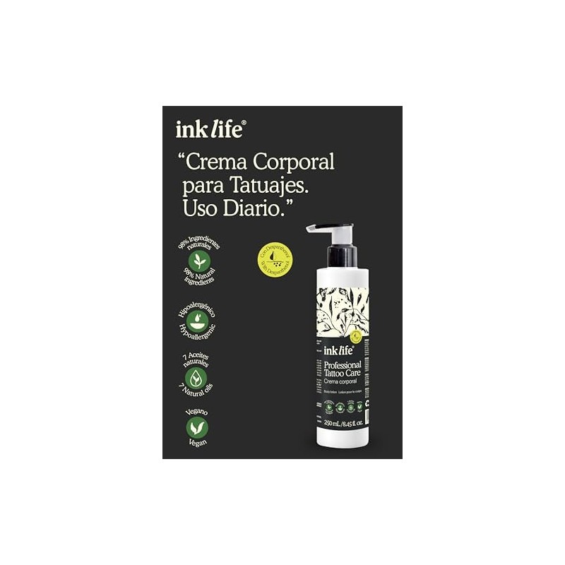 Loción Corporal Abrillantadora Hidratante para Piel Tatuada 250 ml