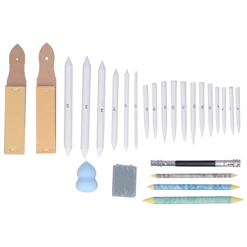 26 Pieces Blending Stumps Sandpaper Boards Eraser Sponge Extension Tool