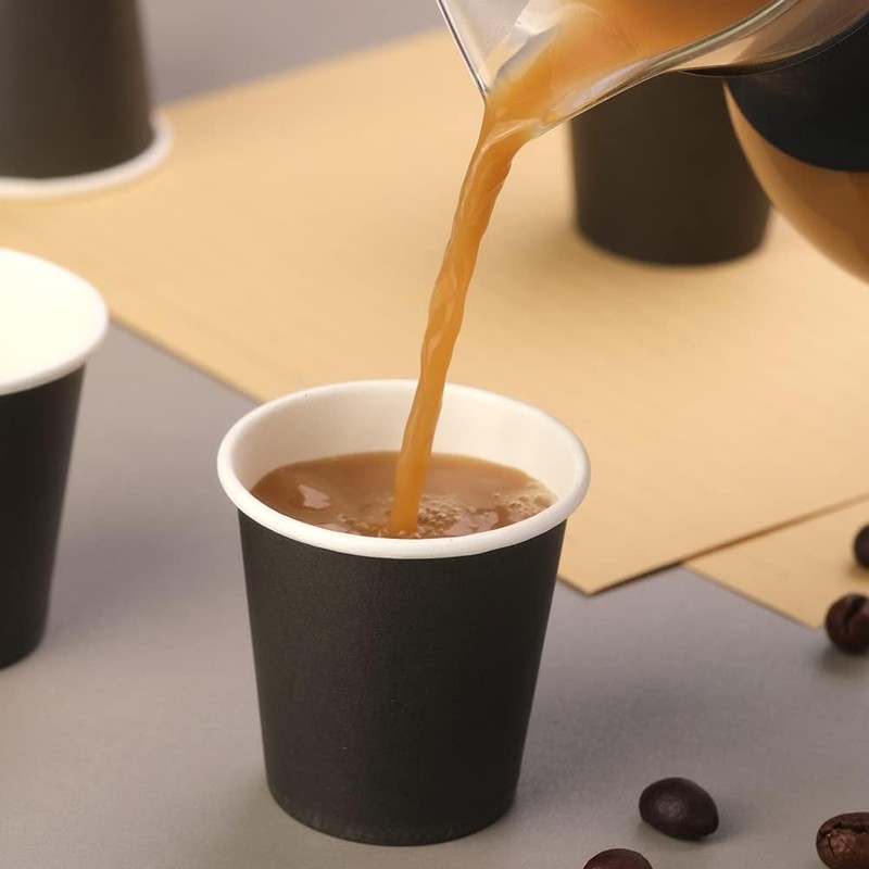 Huaiid 200 Count 3 oz Small Paper Cups, Black Disposable
