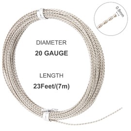 BENECREAT 20 Gauge 23Ft Twist Jewelry Wire, Silver White Craft Wire White Copper Beading Wire for Ornaments Making and Other Jewelry Craft Work