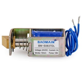 Baomain Solenoid Electromagnet BM-S0837DL DC 24V 1.4A 15N 10mm Open Frame Pull Type Door Lock