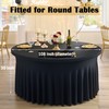 2 Pack Black Round Spandex Tablecloths for 48 inch Tables,