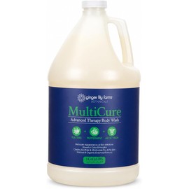 Ginger Lily Farms Botanicals MultiCure Gel Corporal Terapia Avanzada Árbol de Té, Menta y Aloe Vera - Alivio de Irritaciones - 128 fl oz