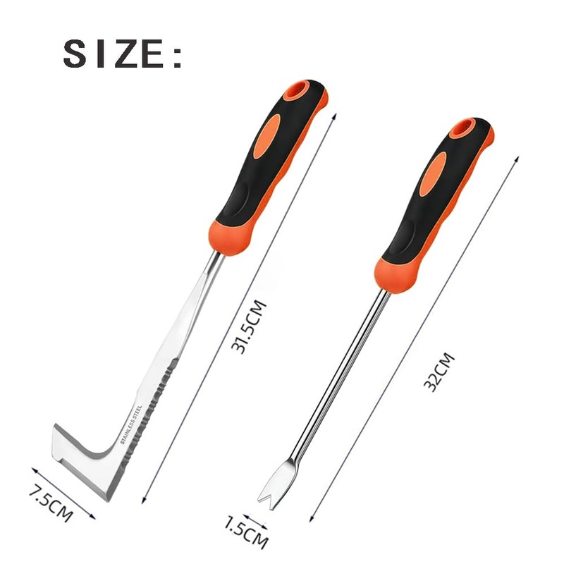 Grout Scraper Weeder 2-Piece Garden Hand Weeder with Handle, Manual