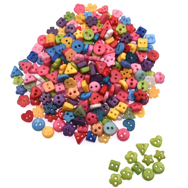 6mm 100Pcs Mixed Color and Style Mini Buttons for DIY