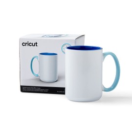 Cricut Beveled Blank Mug, Ceramic-Coated, Dishwasher & Microwave Safe Mug to Decorate, Cricut Mug Press & Infusible Ink Compatible,15 Oz Sublimation Mug, Ideal for Crafts and Printing, 1 Count, Ocean