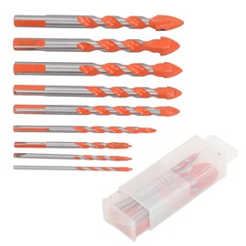 9Pcs Masonry Drill Bits Set Cemented Carbide Industrial Strength Carbide Tip for Wood Ceramic Tile Plastic Glass