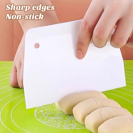 Garneck Dough Scraper Large Made of Plastic, Pack of 2, Ideal for Baking Cakes and Pizzas, Perfect Dough Card for Precise Work in the Kitchen