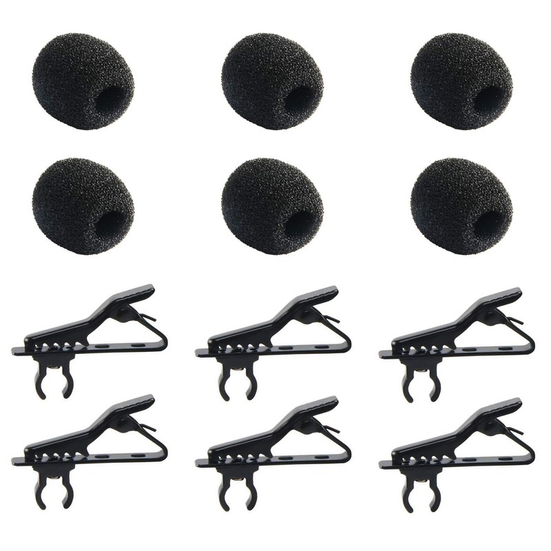 AUGSUN 18Pcs Lapel Microphone Clips Replacement Kit, 6Pcs Lavalier Mic