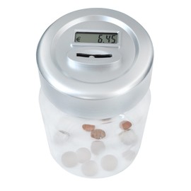 Iso Trade Digital Coins with Counter Piggy Bank LCD Display Box Money Cassette 3457 Decorative Money Boxes, Multi-Colour, Unique