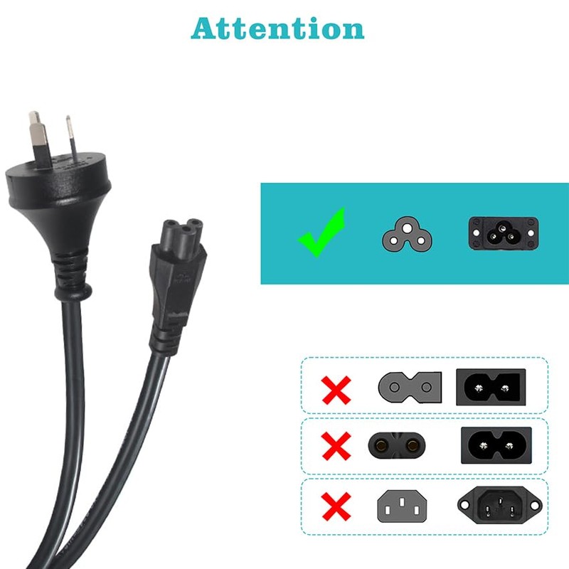 Cloverleaf Cable IEC-C5 3 Pin Mains Plug to IEC C5