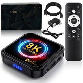 BJLBOJEY TV Box,Google TV Box 8K con 2GB RAM 16GB ROM, Android TV Box 2025 Nuevo Ultra HD HDR10+ UPC Frecuencia hasta 2.0GHZ, Android 13.0, 2.4/5GWIFI, Bluetooth 5.0, HDMI 2.0