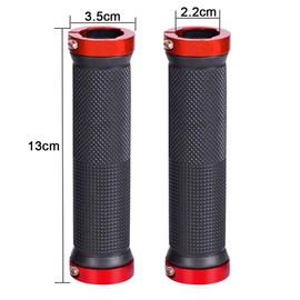 Aiqeer 2 pairs of bicycle handlebar grips, rubber bicycle grips, ergonomic bicycle grips, non-slip design, suitable for all weather conditions (red)