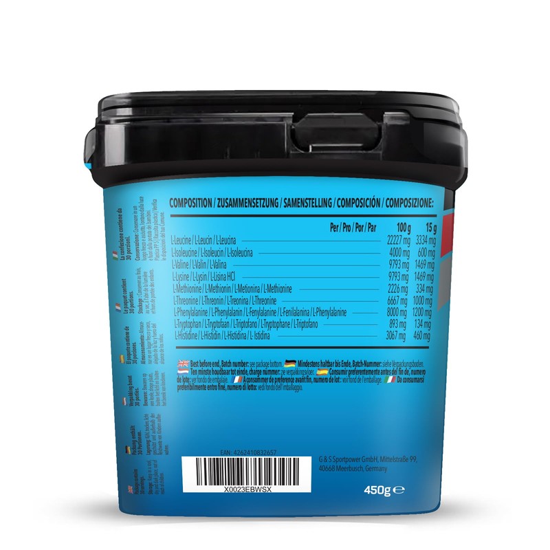Bodylab24 Bodybuilder EAA Cherry 450g, EAA Powder with 9 Essential