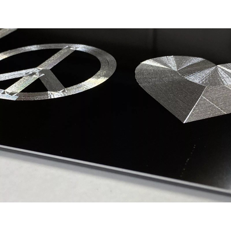 Diamond Etched Products Engraved Love Peace Heart Car Tag Diamond
