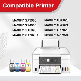 GI-26 GI26 Ink Refill Bottles Kit (4-Pack, K/C/M/Y) Compatible GX7021 Ink Replacement for Canon GI 26 with GX7120 GX3020 GX4020 GX5020 GX6020 GX6021 GX7020 GX7021 Printer